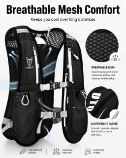 UTOBEST Trail Running Backpack 5L Ultra Lightweight Hydration Vest Breathable Functional Pack for Marathon Cycling Hiking