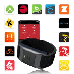 FITCENT ANT + Bluetooth 5.0 Heart Rate Monitor Armband, Rechargeable Optical HR Sensor for Polar Wahoo Garmin Bike Computer