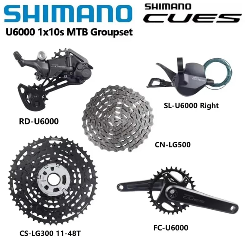 Shimano CUES U6000 Set SL-U6000 1x10s Right RD-U6000 FC-U6000 170mm 175mm LG300 11-48T CN-LG500 For Mountain Bike Original Kit