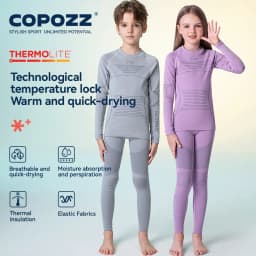 COPOZZ Child Functional Ski Thermal Underwear Perspiration Compression Snowboard Quick Dry Breathable Seamless Knitting Set Kids