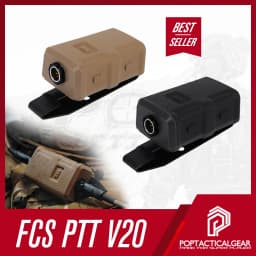FCS TACTICAL V20 PTT Single Communication Channels for AMP Headset High Quality Tactical Call Accessories Lightweight Design