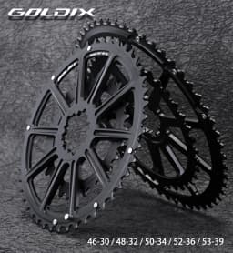 GOLDIX Road Bike Chainring 50-34T 52-36T 53-39T 10 11 12 Speed Double Chainwheel for SR Direct Mount 3-Bolt Crankset