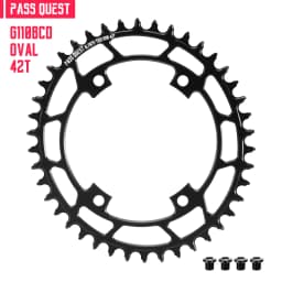 PASS QUEST 110BCD Chainring 4-Bolt GRX Round/Oval 36T-52T Chain Wheel for SHIMANO GRX FC-RX810/FC-RX600 Crankset