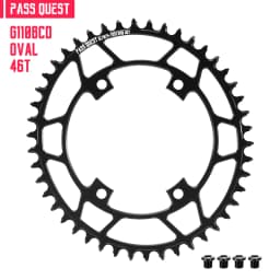 PASS QUEST 110BCD Chainring 4-Bolt GRX Round/Oval 36T-52T Chain Wheel for SHIMANO GRX FC-RX810/FC-RX600 Crankset