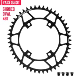 PASS QUEST 110BCD Chainring 4-Bolt GRX Round/Oval 36T-52T Chain Wheel for SHIMANO GRX FC-RX810/FC-RX600 Crankset