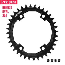 PASS QUEST 110BCD Chainring 4-Bolt GRX Round/Oval 36T-52T Chain Wheel for SHIMANO GRX FC-RX810/FC-RX600 Crankset