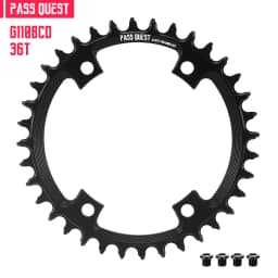 PASS QUEST 110BCD Chainring 4-Bolt GRX Round/Oval 36T-52T Chain Wheel for SHIMANO GRX FC-RX810/FC-RX600 Crankset