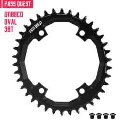 PASS QUEST 110BCD Chainring 4-Bolt GRX Round/Oval 36T-52T Chain Wheel for SHIMANO GRX FC-RX810/FC-RX600 Crankset