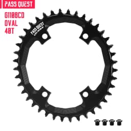 PASS QUEST 110BCD Chainring 4-Bolt GRX Round/Oval 36T-52T Chain Wheel for SHIMANO GRX FC-RX810/FC-RX600 Crankset
