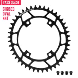 PASS QUEST 110BCD Chainring 4-Bolt GRX Round/Oval 36T-52T Chain Wheel for SHIMANO GRX FC-RX810/FC-RX600 Crankset