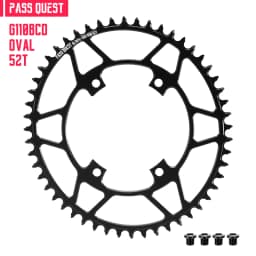 PASS QUEST 110BCD Chainring 4-Bolt GRX Round/Oval 36T-52T Chain Wheel for SHIMANO GRX FC-RX810/FC-RX600 Crankset