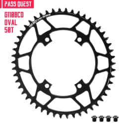 PASS QUEST 110BCD Chainring 4-Bolt GRX Round/Oval 36T-52T Chain Wheel for SHIMANO GRX FC-RX810/FC-RX600 Crankset