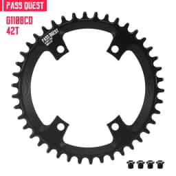 PASS QUEST 110BCD Chainring 4-Bolt GRX Round/Oval 36T-52T Chain Wheel for SHIMANO GRX FC-RX810/FC-RX600 Crankset