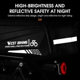 WEST BIKING Hard Shell Bicycle Trunk Bag Multifunctional Waterproof Bike Rear Seat Rack Bag Cycling Carrier Bag Bike Accessories