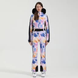 GSOU SNOW One-piece Ski Suit Women Thickening Snowboard Female Overalls Winter Windproof Waterproof Breathable Clothing Skiing
