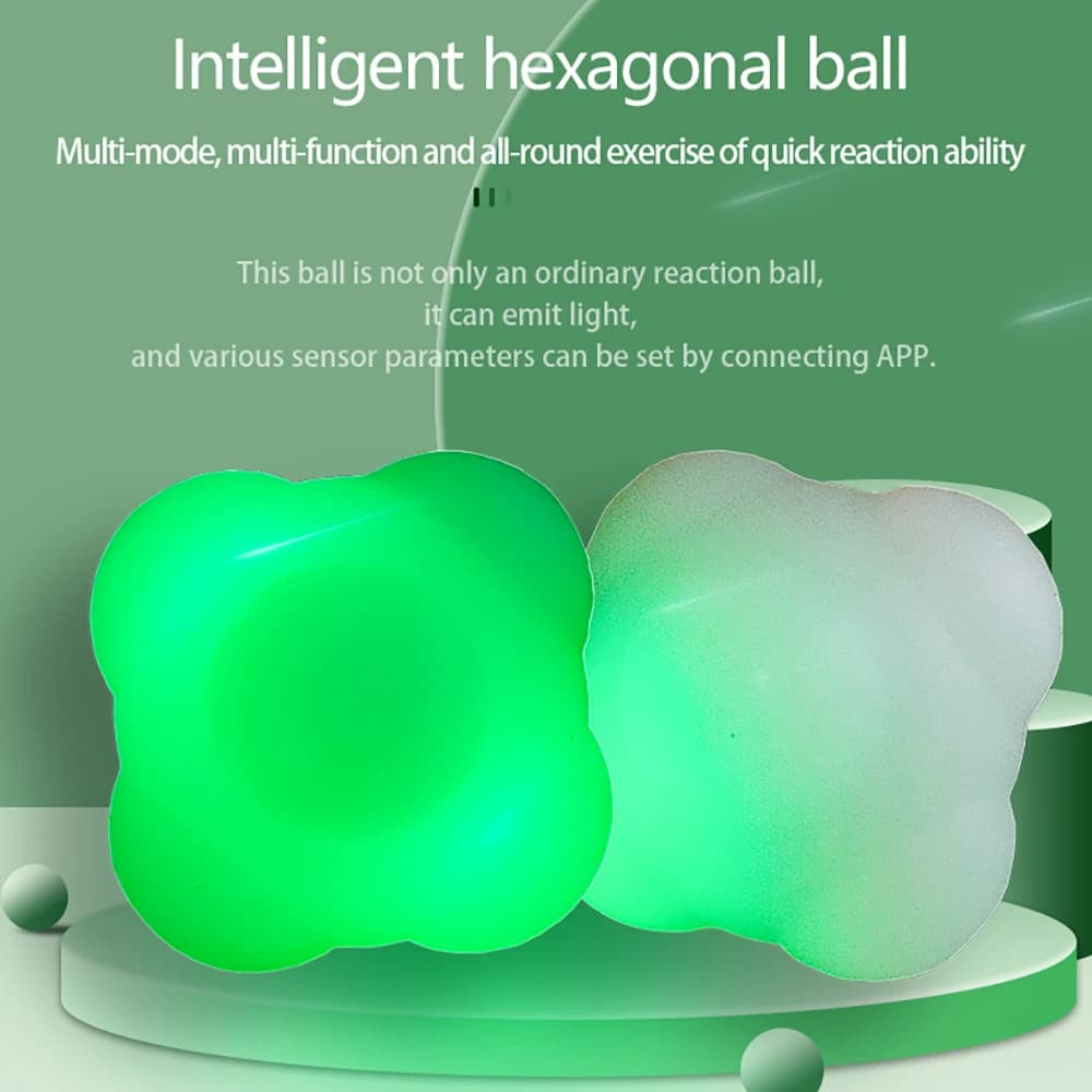 Intelligent Response Hexagonal Ball, Hand-Eye Coordination, Agile Training, Digital Sensor Response