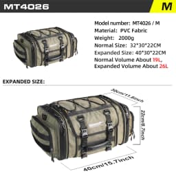Rhinowalk Motorcycle Travel Luggage Bag Waterproof 19L-80L Expandable Big Capacity Motor Tail Bag Saddle Bag Pannier Rack