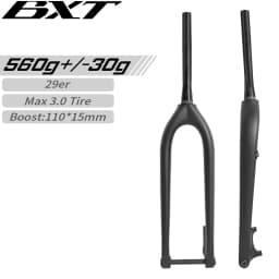 BXT 29er Carbon MTB Fork Boost 110*15mm Disc Brake Bike Fork 29'inch Tapered 1-1/8 To 1-1/2 Thru Axle Fork