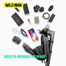 WILD MAN ES8 Bicycle Scooter Handlebar Stem Bag PU EVA Hard Shell Zipper Storage Reflective Trim Hook and Loop Strap Front Bag