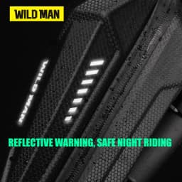 WILD MAN ES8 Bicycle Scooter Handlebar Stem Bag PU EVA Hard Shell Zipper Storage Reflective Trim Hook and Loop Strap Front Bag