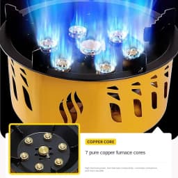 20000W 7-Core Camping Stove Strong Fire Power Portable Tourist Camping Burners Folding Hiking Picnic BBQ Cooking Equipment