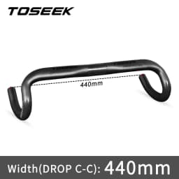TOSEEK Full Carbon Fiber Handlebar Bent Bar Black Matte Finish Road Bike Carbon Handlebar 40/42/44 cm External Routing