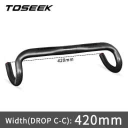 TOSEEK Full Carbon Fiber Handlebar Bent Bar Black Matte Finish Road Bike Carbon Handlebar 40/42/44 cm External Routing