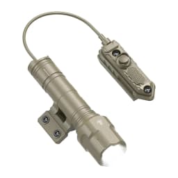 Outdoor 1200 Lumen Tactical Flashlight Matte Black Aluminum LED Light with Mlok System Remote Pressure Switch for Picatinny Rail