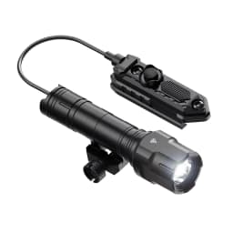 Outdoor 1200 Lumen Tactical Flashlight Matte Black Aluminum LED Light with Mlok System Remote Pressure Switch for Picatinny Rail