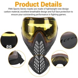 Tactical FMA F1 Mask Full Face Mask with Single Layer Lens Paintball Safety Anti-fog Goggle Mask Dustproof Airsoft Accessory