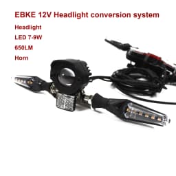 EBKE electric bicycle12V headlight conversion system 12V dedicated headlights rear lights brake lights turn signal horn