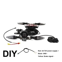 EBKE electric bicycle12V headlight conversion system 12V dedicated headlights rear lights brake lights turn signal horn