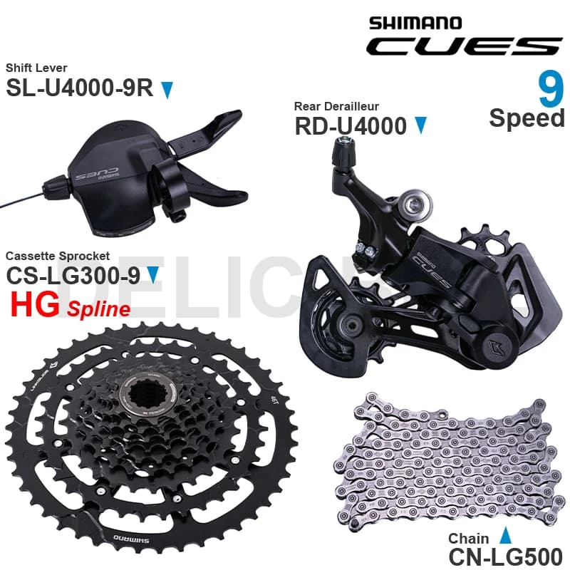 SHIMANO CUES U4000 Groupset SL-U4000-9R RD-U4000 CS-LG300-9 CN-LG500 Original Parts