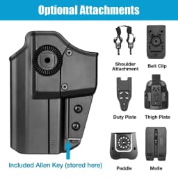 OWB Polymer Universal Holster,Fit G17,G19,M&P9,P320,TG3,TH9,GX4,APX,CZ75,CZP10C,Masada,and Other More Than 100 Models,Right/Left
