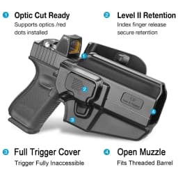 OWB Polymer Universal Holster,Fit G17,G19,M&P9,P320,TG3,TH9,GX4,APX,CZ75,CZP10C,Masada,and Other More Than 100 Models,Right/Left