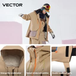 VECTOR Men and Women Divided Cotton Ski Jacket Windproof and Waterproof Outdoor Skiing and Other Autumn/winter Outdoor Activitie