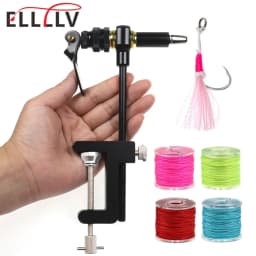 Elllv 360° Rotation Assist Hook Binding Vise/ Fly Tying C-Clamp Vise with Hardened Steel Jaws Fishing Lure Making Tools