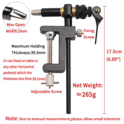 Elllv 360° Rotation Assist Hook Binding Vise/ Fly Tying C-Clamp Vise with Hardened Steel Jaws Fishing Lure Making Tools