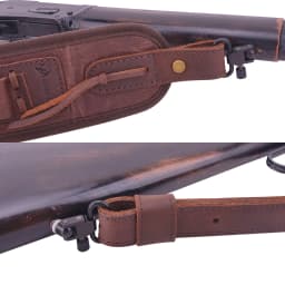 Leather Canvas Rifle Shotgun Carry Strap Ammo Sling Adjustable Gun Belt For Hunting Shooting .308 .22LR 12/16/20GA .357 30/30