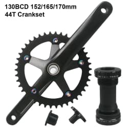 152mm 165mm 170mm 130BCD Bicycle Crankset Hollow Integrated Single Speed 5 Nail Folding Road Bike Crank set BB 44T Chainwheel