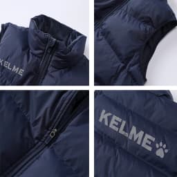 KELME Men Winter Down Vest Sport Training Lightweight Waterproof Outwear Short Stand Collar Casual Coat Windproof Warm Jacket