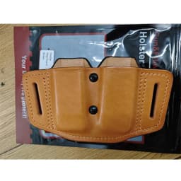 Gun&flower Double Magazine Pouches of Full Grain Leather Universal 9/40 Double Stack Mag Carrier