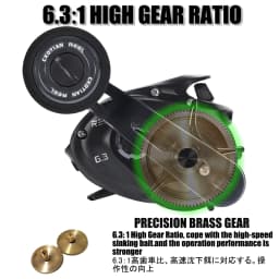 SAMOLLA Widen Body Baitcasting Reel Max Grag 12kg 6.3:1 Brass Gear Saltwater Catfishing Trolling Shake Slowly Wheel Seawater