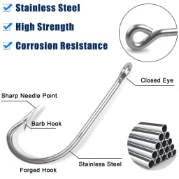 500Pcs Stainless Steel Fishing Hooks Long Shank Barbed Saltwater Fishing Hooks For Worm Single Circle Carp Fishing Hook