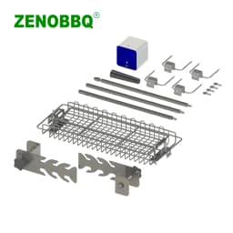 ZENOBBQ Rotisserie Basket Rotating Fish Grill BBQ Spit Automatic Meat Shelf Baking Free Length Adjustment Roaster Accessories