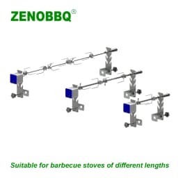 ZENOBBQ Rotisserie Basket Rotating Fish Grill BBQ Spit Automatic Meat Shelf Baking Free Length Adjustment Roaster Accessories