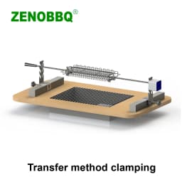 ZENOBBQ Rotisserie Basket Rotating Fish Grill BBQ Spit Automatic Meat Shelf Baking Free Length Adjustment Roaster Accessories
