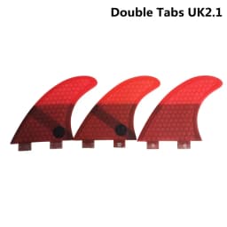 Thruster Tri Fins S/M/L/K2.1 Honeycomb Fiberglass Surfboard Fin with Double Tabs UPSURF FCS Compatible Surf Board Stabilizers