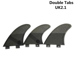 Thruster Tri Fins S/M/L/K2.1 Honeycomb Fiberglass Surfboard Fin with Double Tabs UPSURF FCS Compatible Surf Board Stabilizers