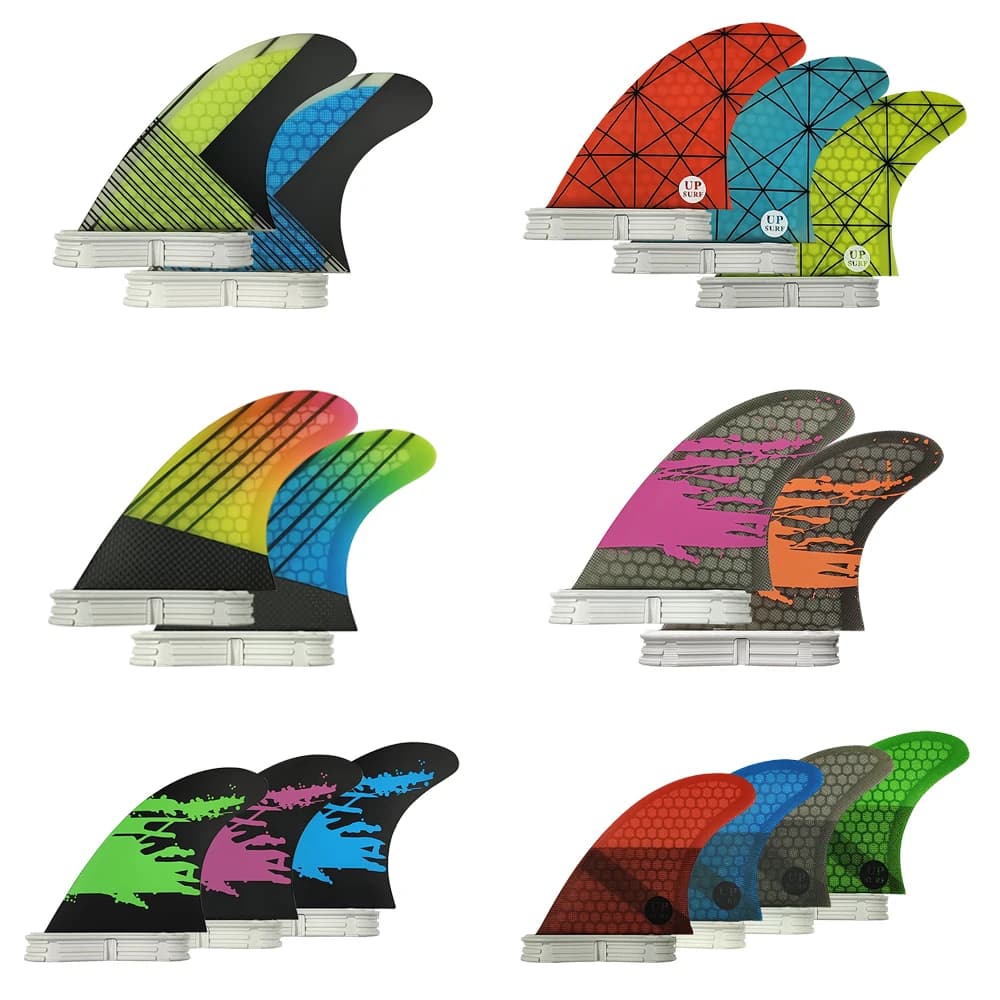 Surfboard Fins M Size Tri Fins Double Tabs 2 Surf Fins Surfboard Stabilizer UPSURF FCS 2 Fins Carbon Fiber Performance Core